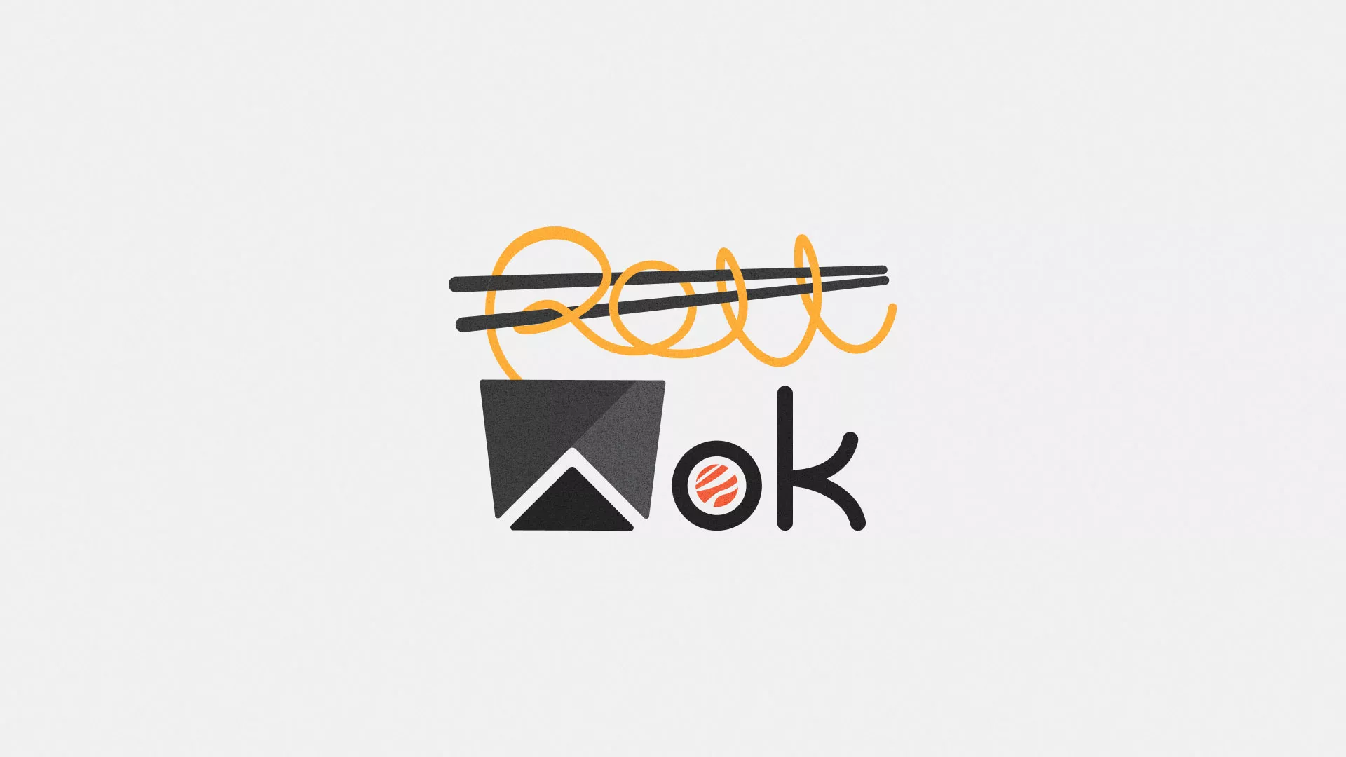 Разработка логотипа суши-бара «Roll Wok Club» в Боровичах